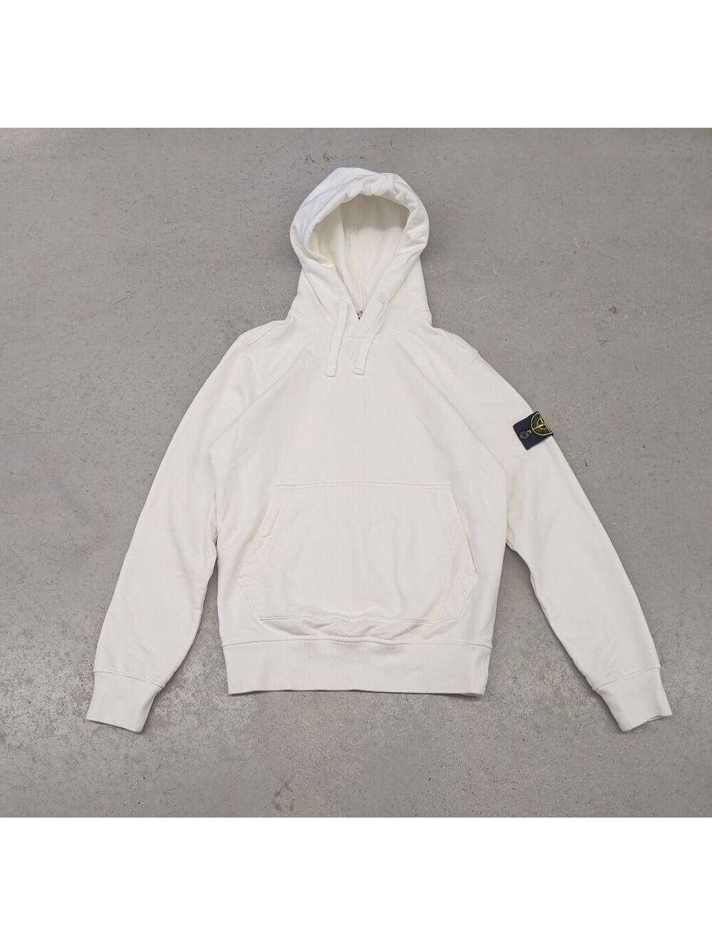 Stone Island White Essential Patch Hoodie Size S